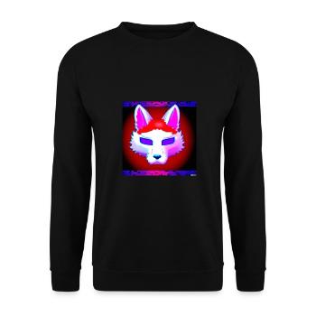 Kitsun Vaporwave Japanese Kami Vaporwave Kitsune - Unisex Sweatshirt - black - Front - Alina (178cm) & Michal (187cm)
