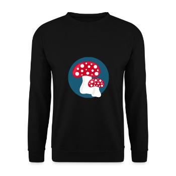 Toadstool, mushroom in the woods gift - Unisex Sweatshirt - black - Front - Alina (178cm) & Michal (187cm)