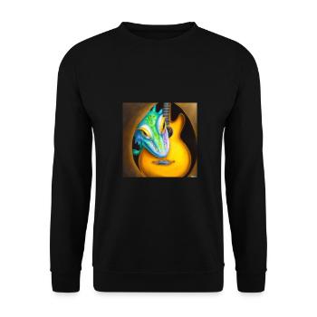 Dragon Hiding in a Guitar - Unisex Pullover - Schwarz - Vorne - Alina (178cm) & Michal (187cm)