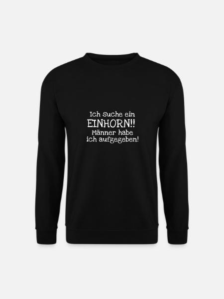 Suche Einhorn: Magische Suche keine Männer - Unisex Pullover - Schwarz
