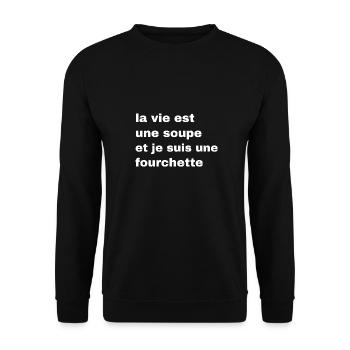la vie est une soupe - Sweat-shirt Unisexe - noir - Devant - Alina (178cm) & Michal (187cm)