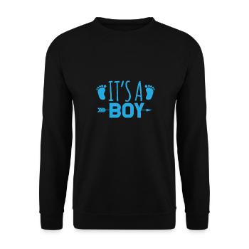It's a boy - Unisex Sweatshirt - black - Front - Alina (178cm) & Michal (187cm)