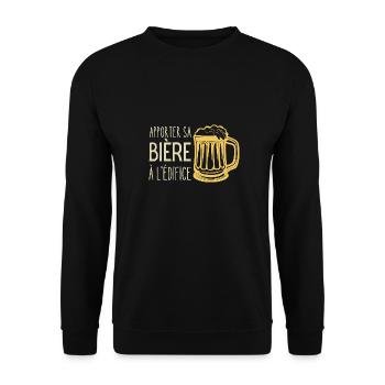 apporter sa bière à l'édifice - Sweat-shirt Unisexe - noir - Devant - Alina (178cm) & Michal (187cm)