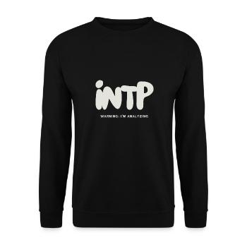 INTP MBTI Myers Briggs Persönlichkeit Typografie - Unisex Pullover - Schwarz - Vorne - Alina (178cm) & Michal (187cm)