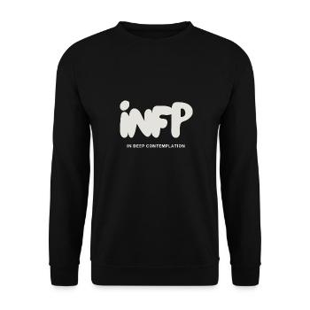 INFP Introvertierter MBTI Myers Briggs Persönlichkeit - Unisex Pullover - Schwarz - Vorne - Alina (178cm) & Michal (187cm)