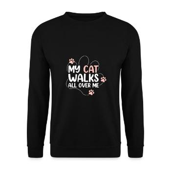 Mon chat me marche dessus - Sweat-shirt Unisexe - noir - Devant - Alina (178cm) & Michal (187cm)
