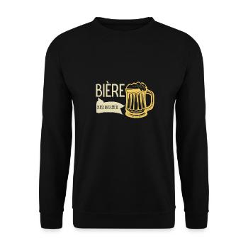 bière - Sweat-shirt Unisexe - noir - Devant - Alina (178cm) & Michal (187cm)