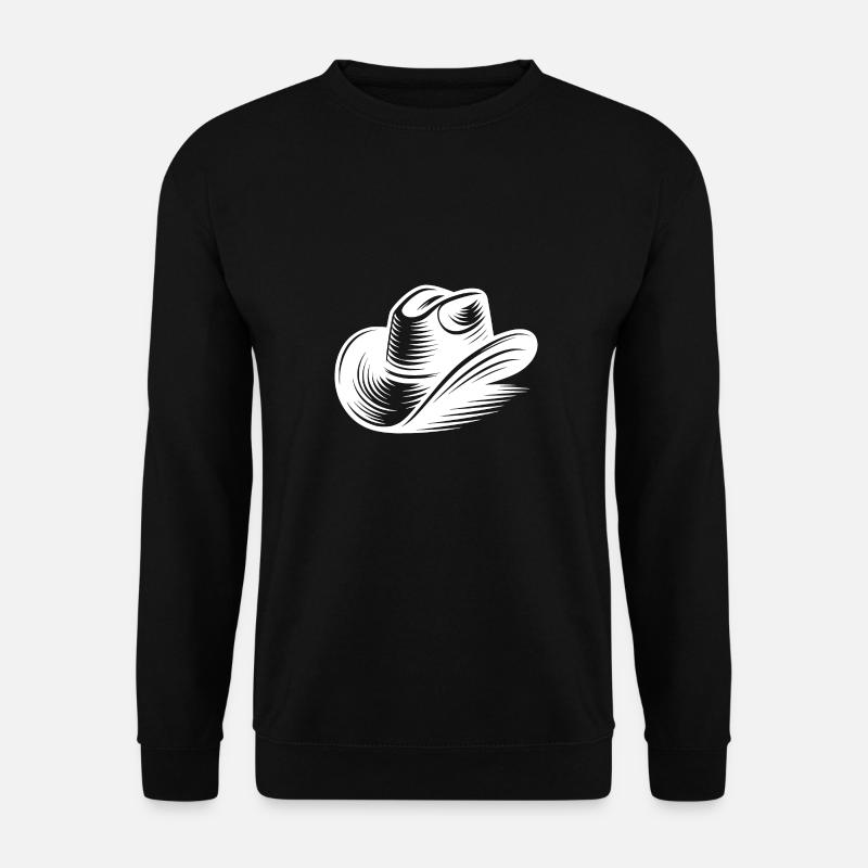 Klassische Cowboyhut Illustration im Western Style - Unisex Pullover - Schwarz