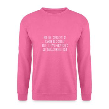 manger du chocolat - Sweat-shirt Unisexe - rose - Devant