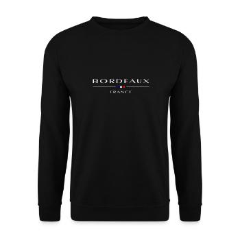 Bordeaux, Frankreich, weiß mit französischer Flagge - Unisex Pullover - Schwarz - Vorne - Alina (178cm) & Michal (187cm)