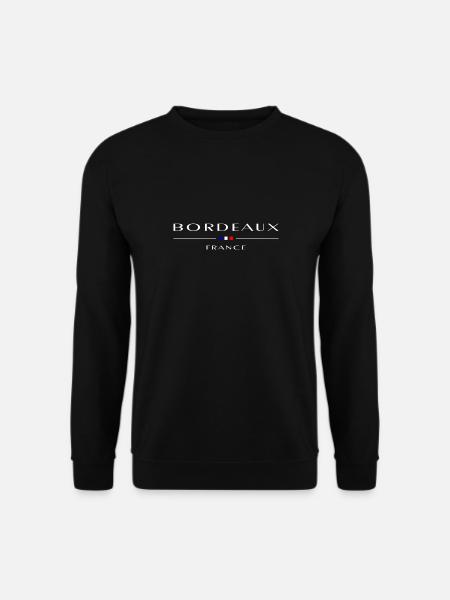 Bordeaux, France, blanc avec drapeau français - Sweat-shirt Unisexe - noir