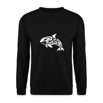 Style de tatouage tribal Orca élégant et élégant - Sweat-shirt Unisexe - noir - Devant - Alina (178cm) & Michal (187cm)