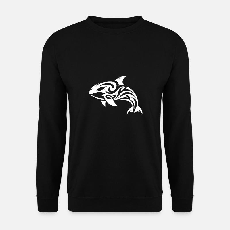 Schnittig Eleganter Orca Tribal Tattoo Style - Unisex Pullover - Schwarz
