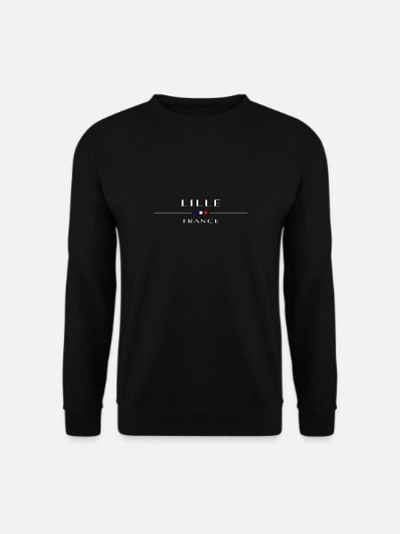 Lille, white, with French flag - Unisex Sweatshirt - black