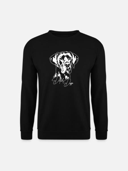 Deutsche Dogge Portrait Hundeportrait Wilsigns - Unisex Pullover - Schwarz