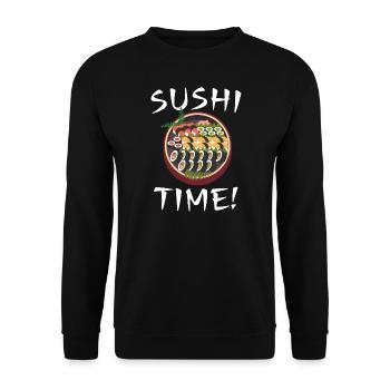 Sushi Shirt, Sushi Spruch Sushi-Liebhaber Geschenk - Unisex Pullover - Schwarz - Vorne - Alina (178cm) & Michal (187cm)