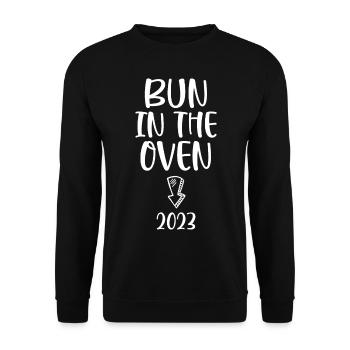 Run In The Oven 2023 Mère enceinte bébé - Sweat-shirt Unisexe - noir - Devant - Alina (178cm) & Michal (187cm)