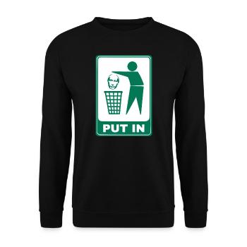 PUT IN - PEACE UKARINE - STOP WAR ! - Unisex Pullover - Schwarz - Vorne - Alina (178cm) & Michal (187cm)