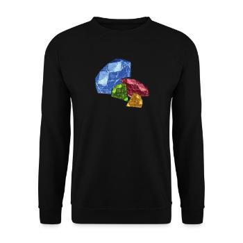 Facettenkristalle im Farbkreis - Unisex Pullover - Schwarz - Vorne - Alina (178cm) & Michal (187cm)