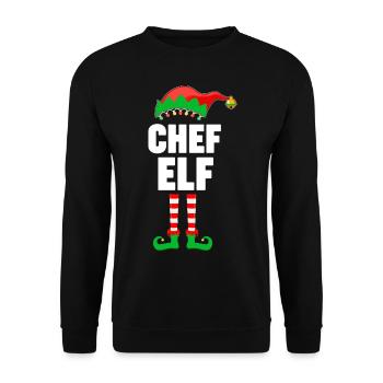 Weinachten Weihnachtself Chef Elf Elfen - Unisex Pullover - Schwarz - Vorne - Alina (178cm) & Michal (187cm)