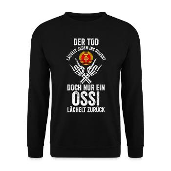 Ostdeutschland Ossi Deutschland DDR - Unisex Pullover - Schwarz - Vorne - Alina (178cm) & Michal (187cm)