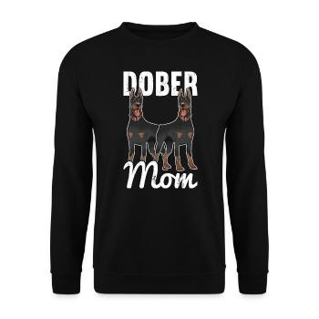 Dobermann Hund Dobermann - Unisex Pullover - Schwarz - Vorne - Alina (178cm) & Michal (187cm)