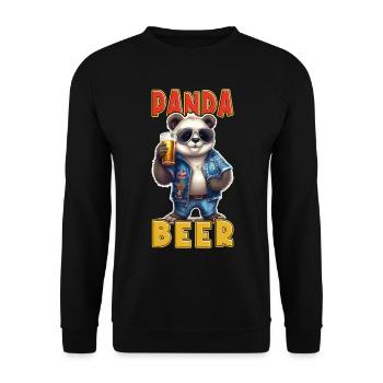 Panda Beer Beer Bear Funny Saying Humor Party - Unisex Sweatshirt - black - Front - Alina (178cm) & Michal (187cm)