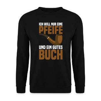 Pfeife Rauchen Tabak Pfeifentabak Pfeifenraucher - Unisex Pullover - Schwarz - Vorne - Alina (178cm) & Michal (187cm)