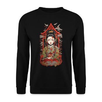 Oni Démon Streetwear Japon Art Style Design Rétro - Sweat-shirt Unisexe - noir - Devant - Alina (178cm) & Michal (187cm)