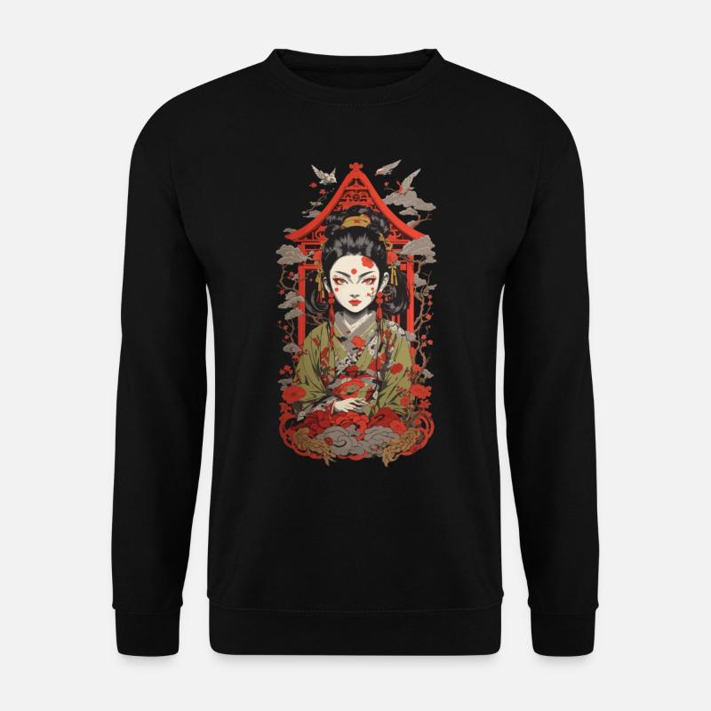 Oni Dämon Streetwear Japan Kunst Stil Retro Design - Unisex Pullover - Schwarz