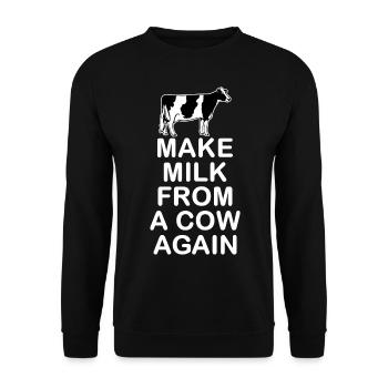 Refaire du lait d’une vache - Sweat-shirt Unisexe - noir - Devant - Alina (178cm) & Michal (187cm)