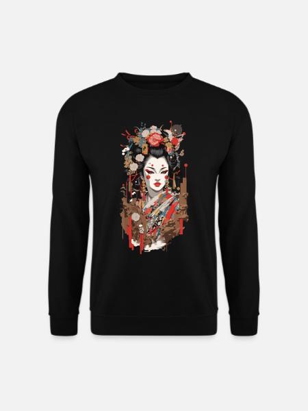 Geisha Popart Streetwear Retro Japan Art Style - Unisex Pullover - Schwarz