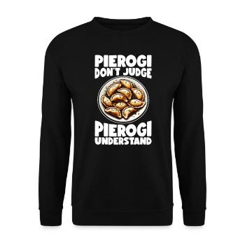 Pierogi Poland Polish Food Pierogies - Unisex Sweatshirt - black - Front - Alina (178cm) & Michal (187cm)