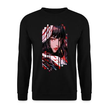 Cyborg Woman white kanji - Unisex Sweatshirt - black - Front - Alina (178cm) & Michal (187cm)