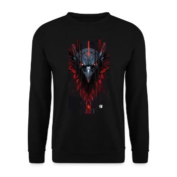 Cyborg corbeau kanji rouge - Sweat-shirt Unisexe - noir - Devant - Alina (178cm) & Michal (187cm)