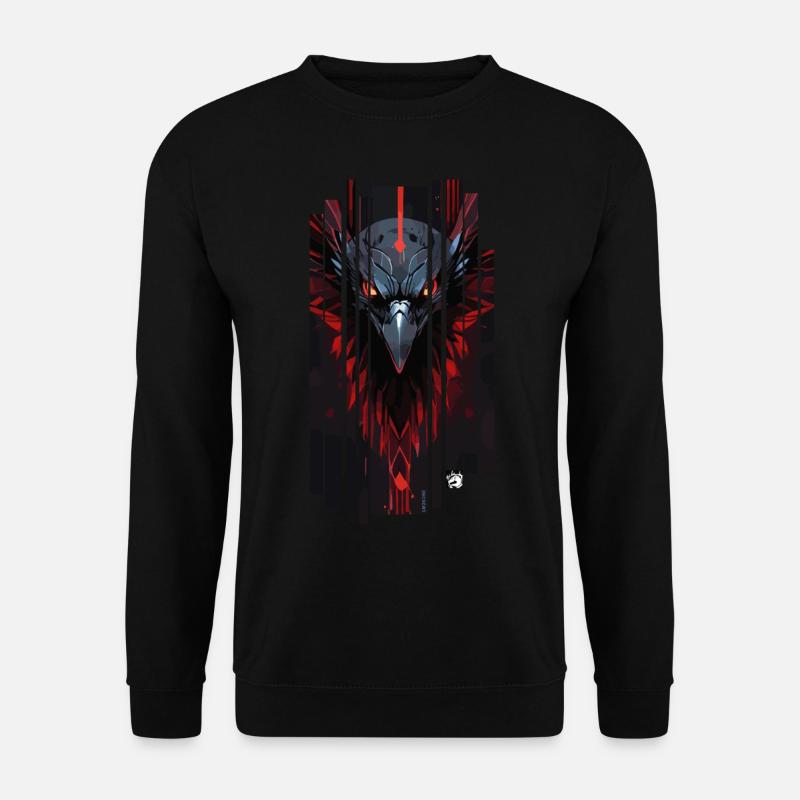 Cyborg Rabe Kanji rot - Unisex Pullover - Schwarz