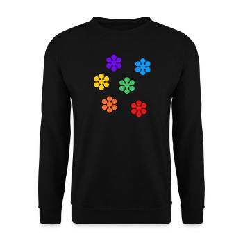 Rainbow Flowers subtle gay pride - Unisex Sweatshirt - black - Front - Alina (178cm) & Michal (187cm)