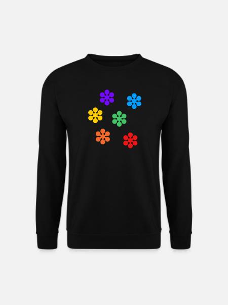 Rainbow Flowers subtle gay pride - Unisex Sweatshirt - black