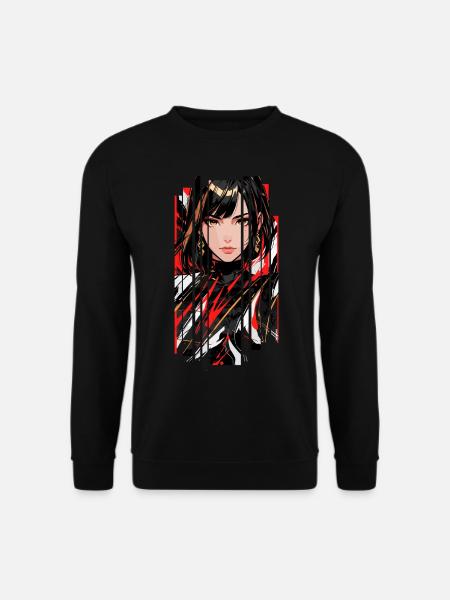 Cyberpunk marble woman - Sweat-shirt Unisexe - noir