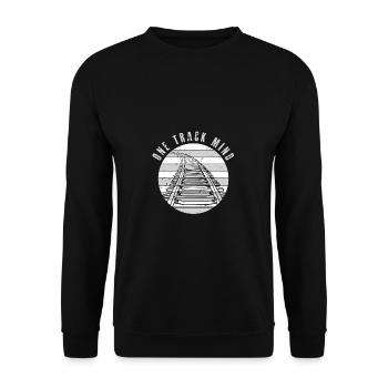 Lokführer Bahn Design I Model Eisenbahn - Unisex Pullover - Schwarz - Vorne - Alina (178cm) & Michal (187cm)