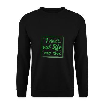 Vegan Fleischlos Tierlieb & Veganer - Unisex Pullover - Schwarz - Vorne - Alina (178cm) & Michal (187cm)
