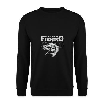 Lustiger Angler Fischer Spruch Angeln - Unisex Pullover - Schwarz - Vorne - Alina (178cm) & Michal (187cm)