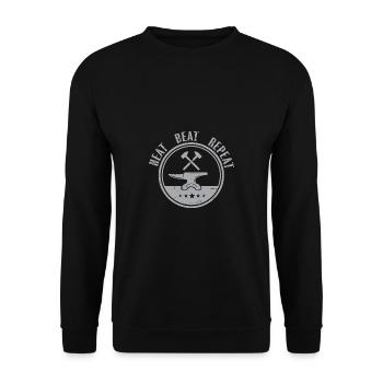 Lustiger Schmied Spruch & Schmieden - Unisex Pullover - Schwarz - Vorne - Alina (178cm) & Michal (187cm)