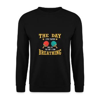 Lustiger Tischtennis Spruch Tischtennis - Unisex Pullover - Schwarz - Vorne - Alina (178cm) & Michal (187cm)