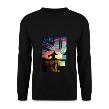 Surf Surfers Surf Surf - Sweat-shirt Unisexe - noir - Devant - Alina (178cm) & Michal (187cm)