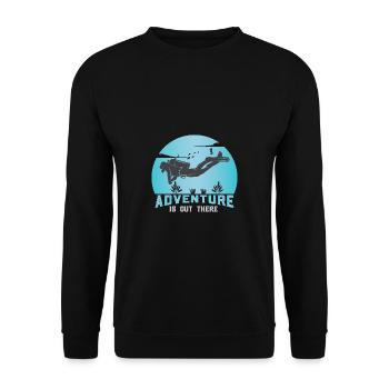 Taucher Tauchen Design Schnorcheln - Unisex Pullover - Schwarz - Vorne - Alina (178cm) & Michal (187cm)