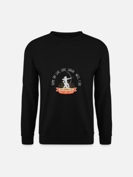 Lustiger Bogensport Spruch Bogenschießen - Unisex Pullover - Schwarz