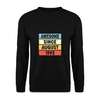 Awesome Since August 1992 30e anniversaire - Sweat-shirt Unisexe - noir - Devant - Alina (178cm) & Michal (187cm)