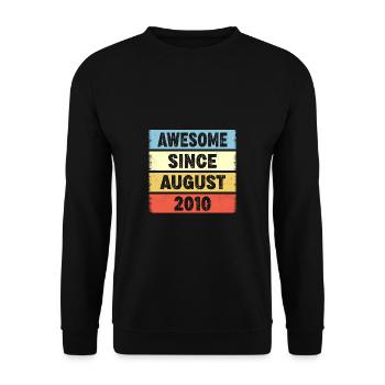 Awesome Since August 2010 12. Geburtstag - Unisex Pullover - Schwarz - Vorne - Alina (178cm) & Michal (187cm)