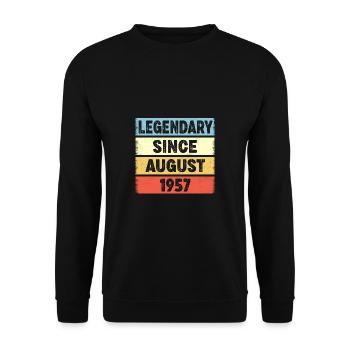 Legendary Since August 1957 65. Geburtstag - Unisex Pullover - Schwarz - Vorne - Alina (178cm) & Michal (187cm)